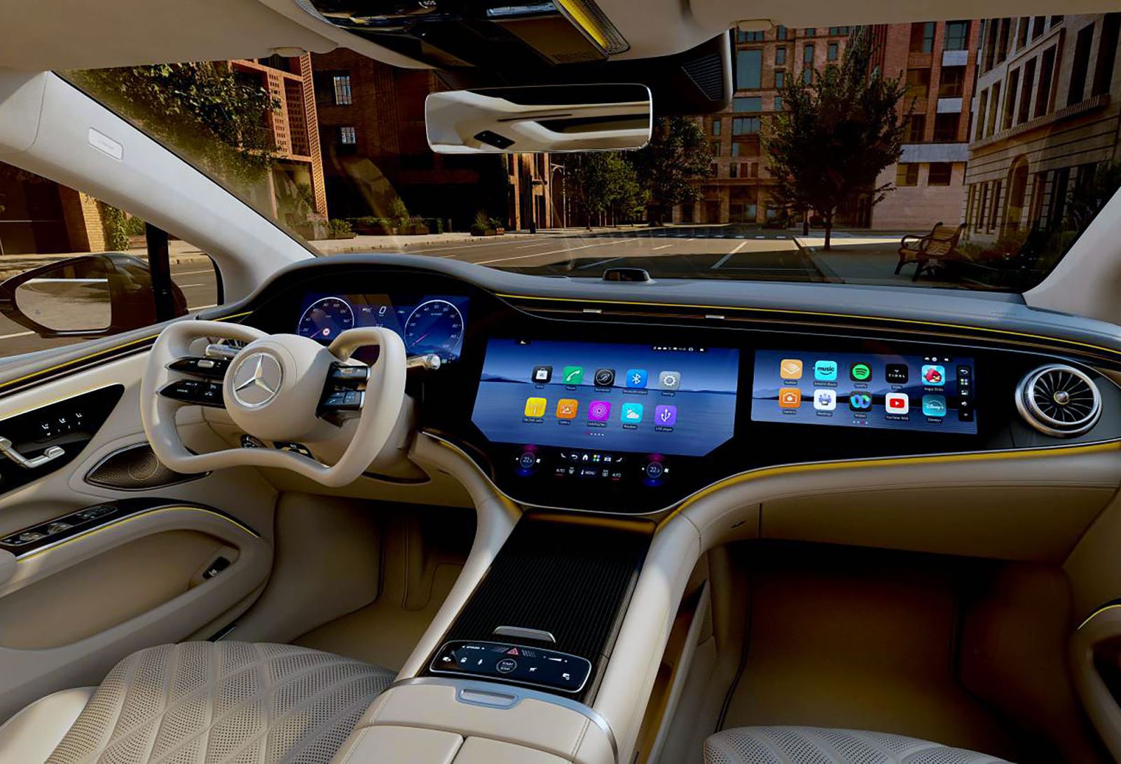 Mercedes-Benz EQS steer-by-wire ans yoke steering wheel