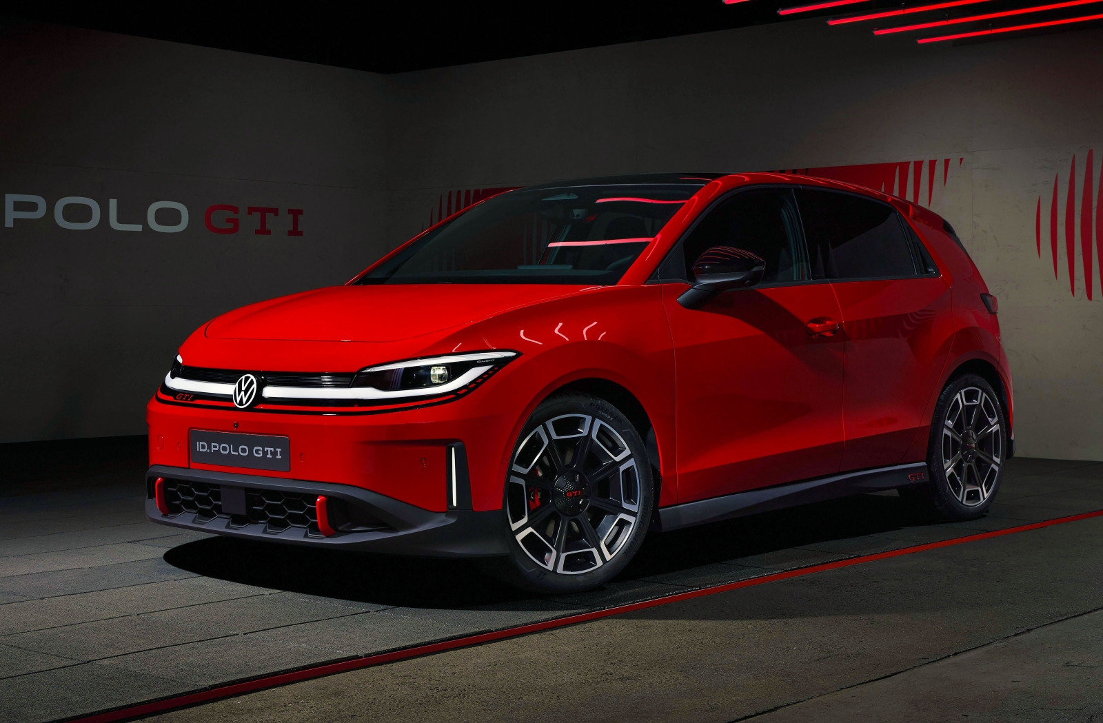 VW ID. Polo GTI has arrived in Romania. The brands first electric hot hatch exhibited at Baneasa Shopping City, Bucharest